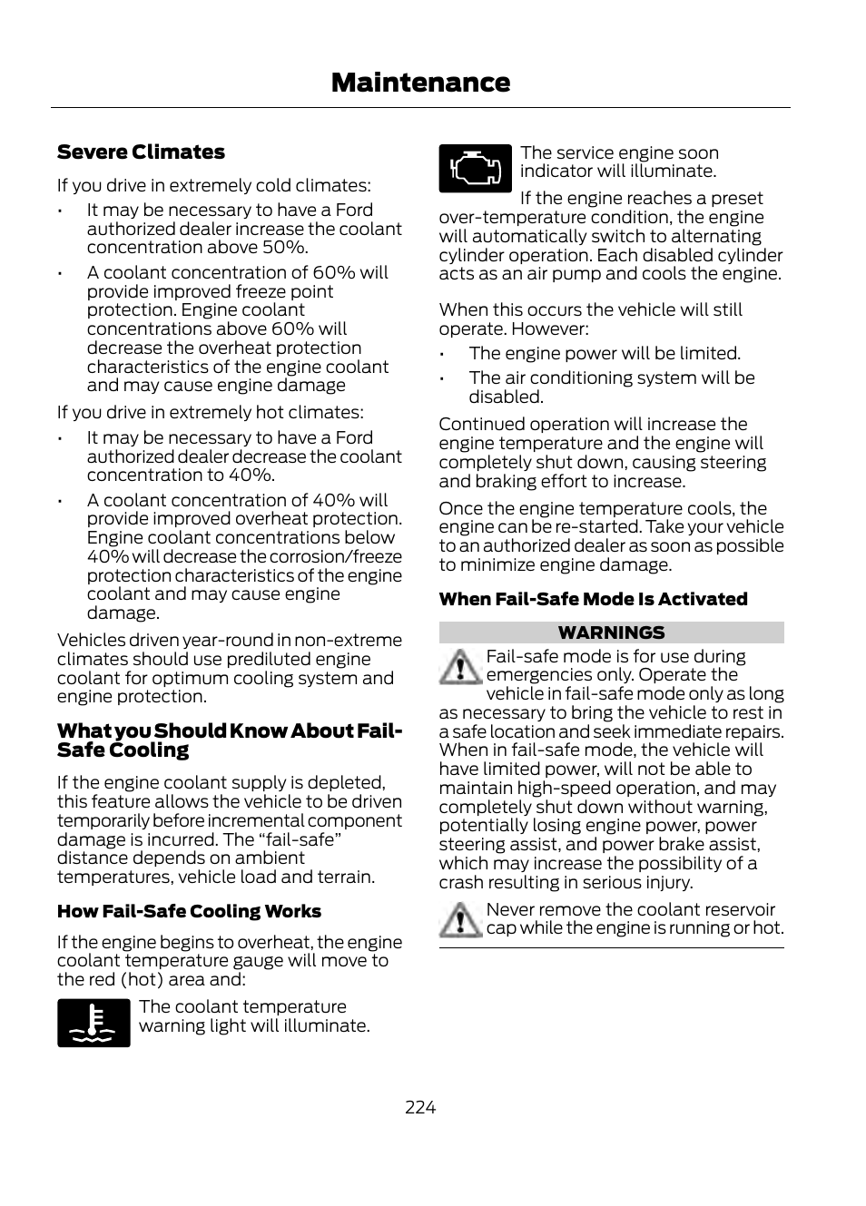 Maintenance | FORD 2013 Escape v.1 User Manual | Page 224 / 423