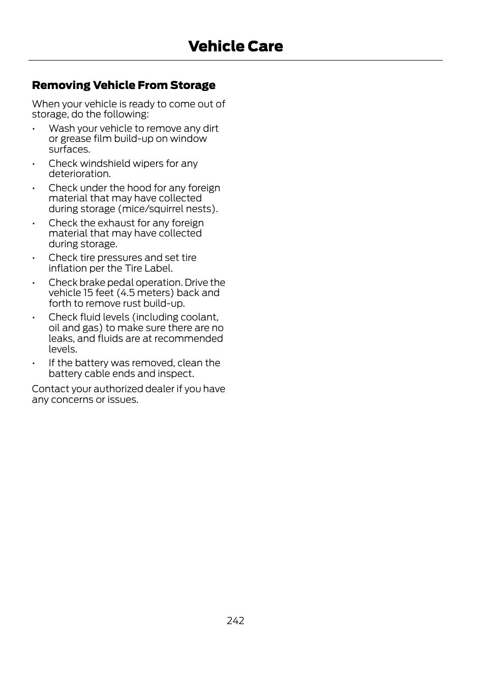Vehicle care | FORD 2013 Escape v.1 User Manual | Page 242 / 423
