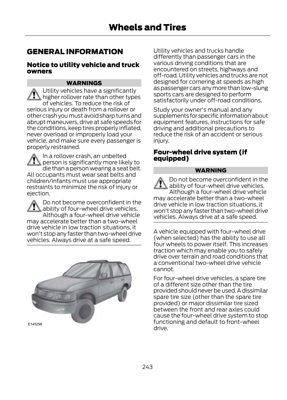 Wheels and tires, General information | FORD 2013 Escape v.1 User Manual | Page 243 / 423
