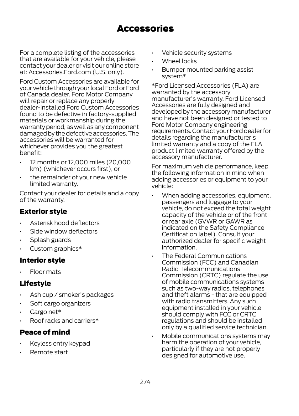 Accessories | FORD 2013 Escape v.1 User Manual | Page 274 / 423