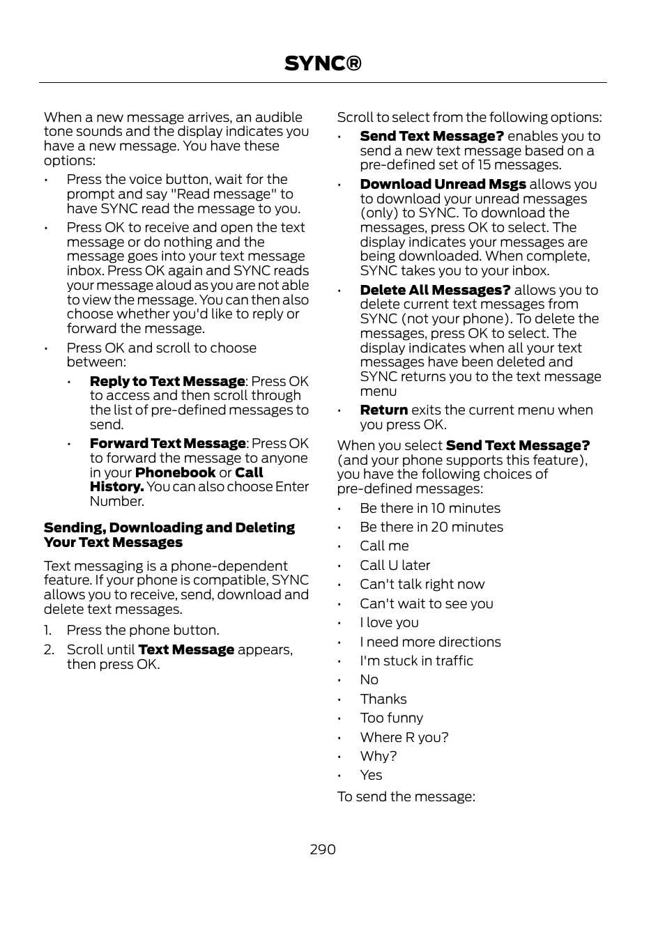 Sync | FORD 2013 Escape v.1 User Manual | Page 290 / 423