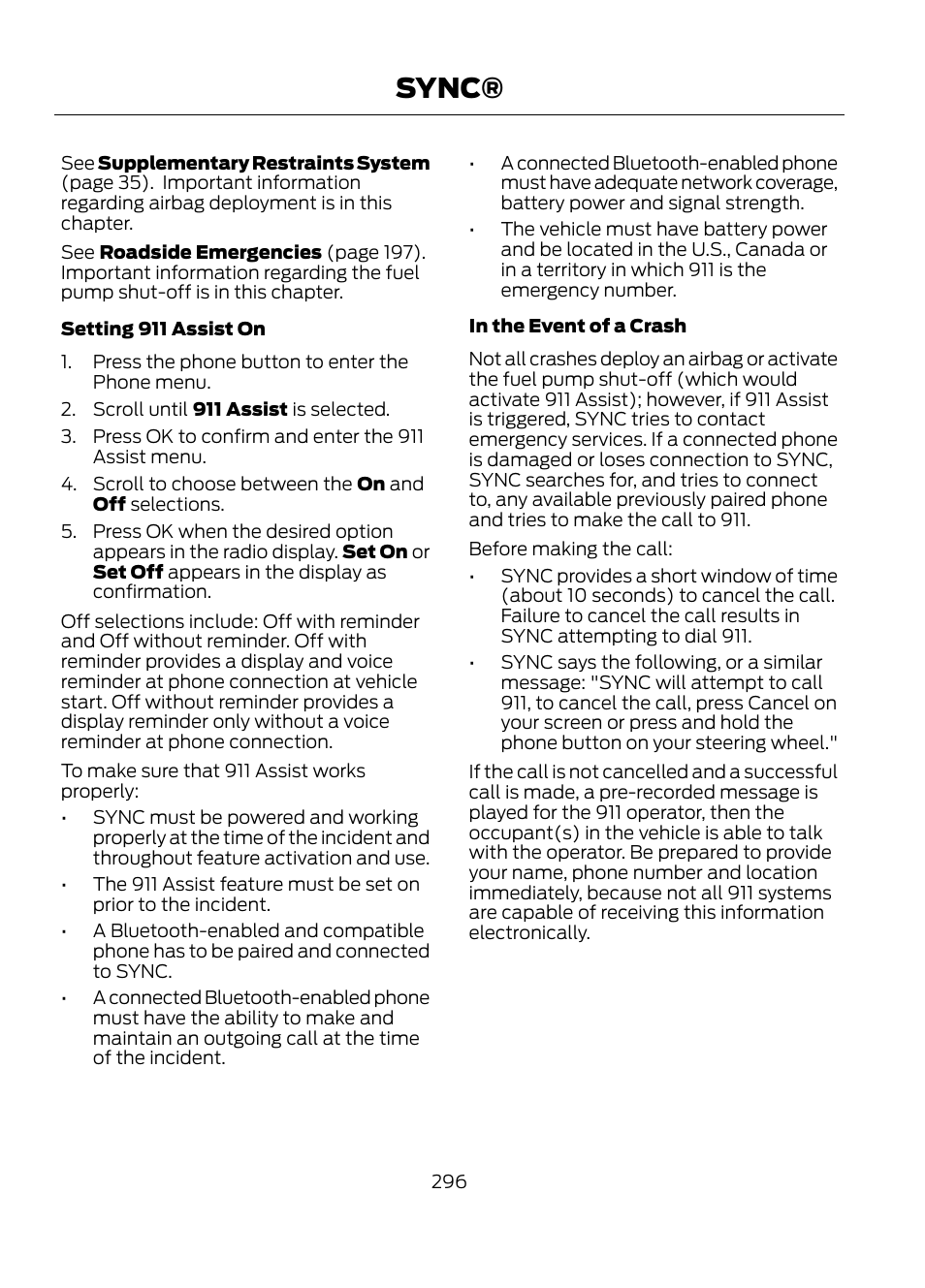 Sync | FORD 2013 Escape v.1 User Manual | Page 296 / 423