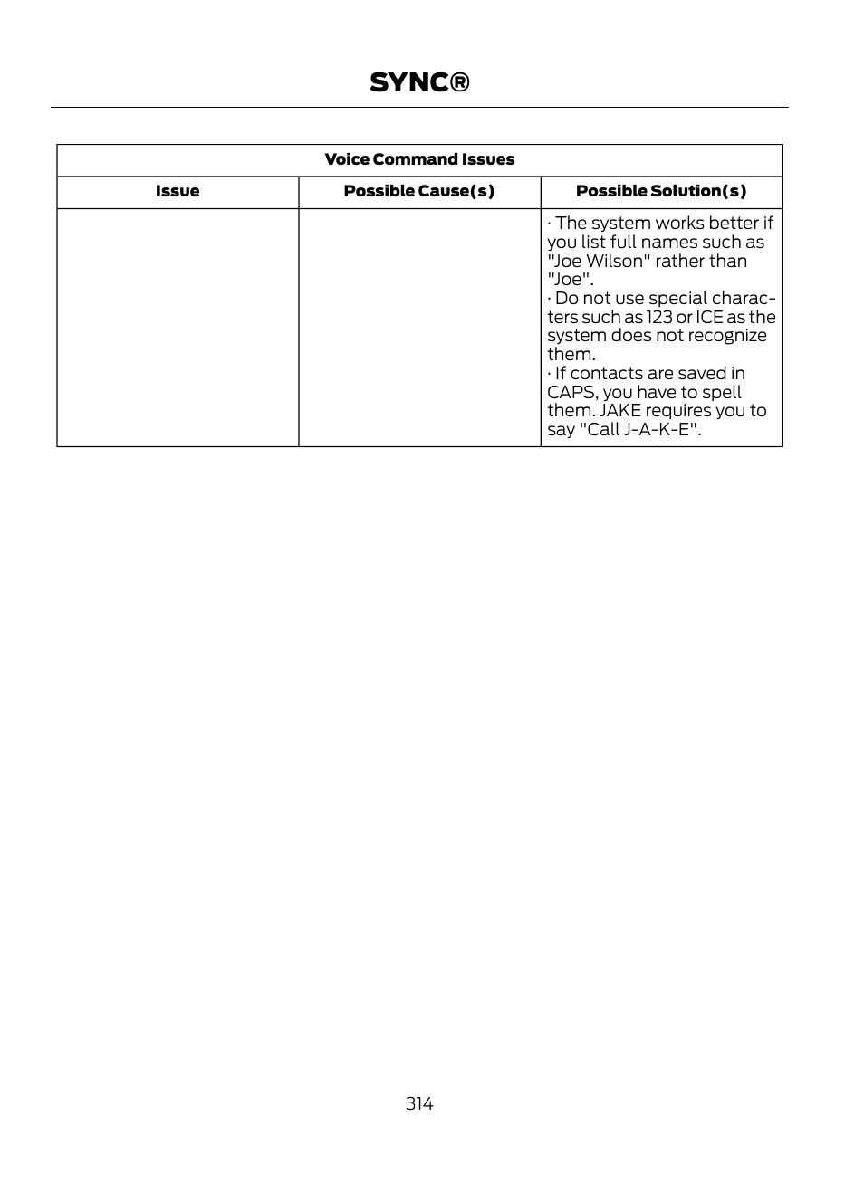 Sync | FORD 2013 Escape v.1 User Manual | Page 314 / 423