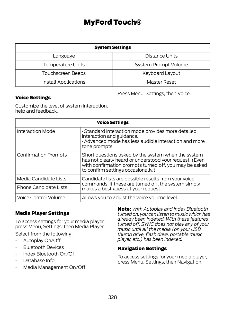 Myford touch | FORD 2013 Escape v.1 User Manual | Page 328 / 423