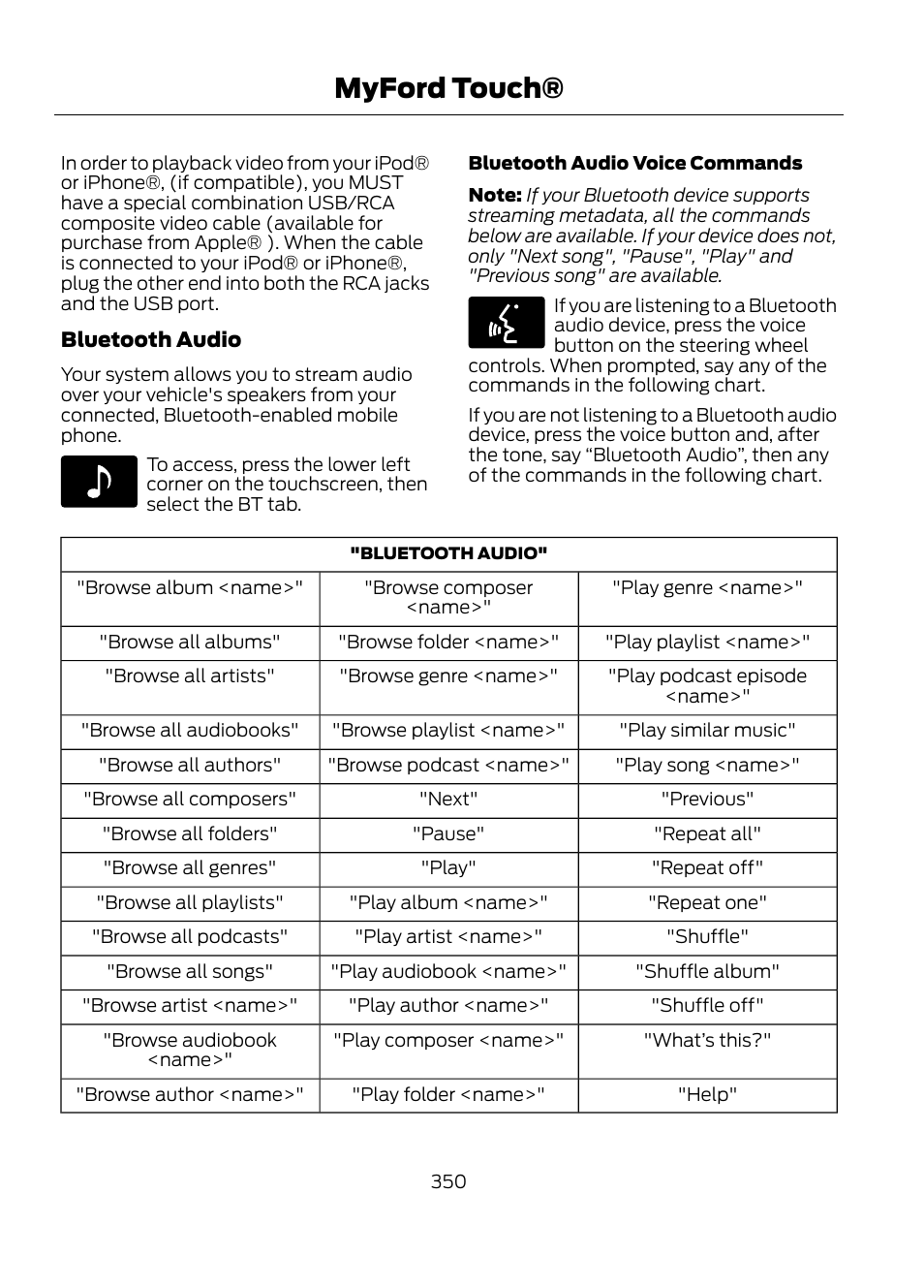 Myford touch | FORD 2013 Escape v.1 User Manual | Page 350 / 423