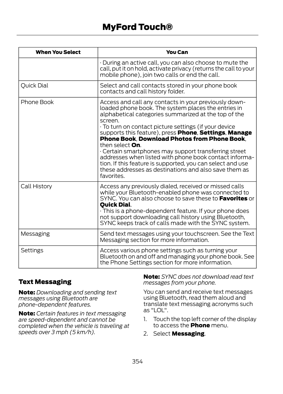 Myford touch | FORD 2013 Escape v.1 User Manual | Page 354 / 423