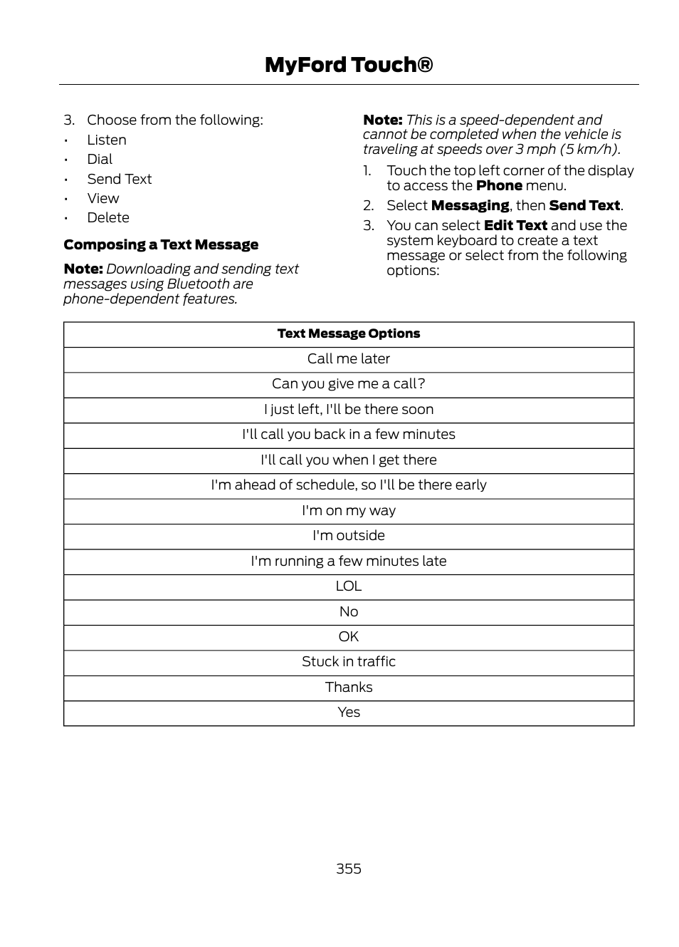 Myford touch | FORD 2013 Escape v.1 User Manual | Page 355 / 423