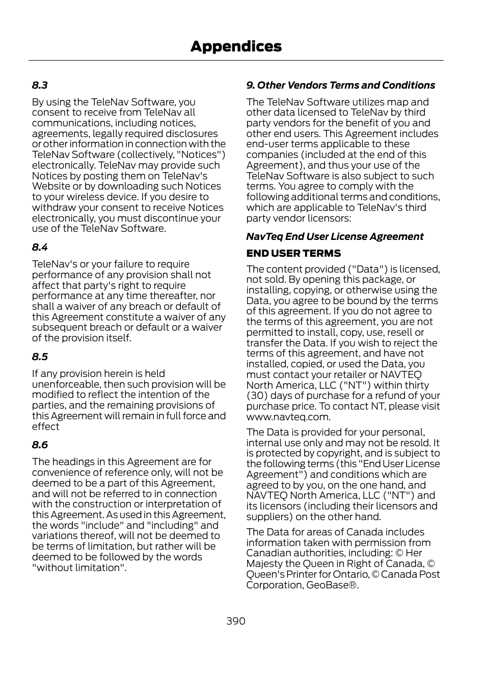 Appendices | FORD 2013 Escape v.1 User Manual | Page 390 / 423