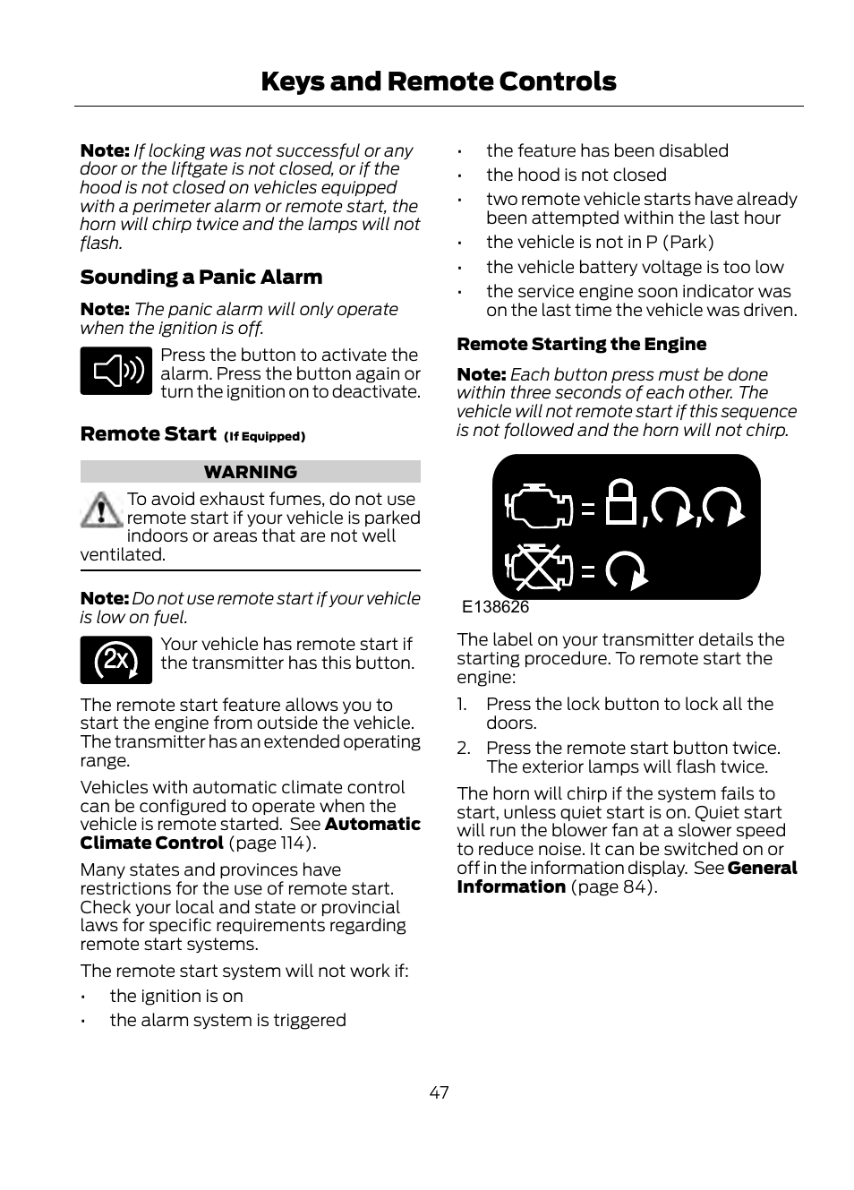 Keys and remote controls | FORD 2013 Escape v.1 User Manual | Page 47 / 423