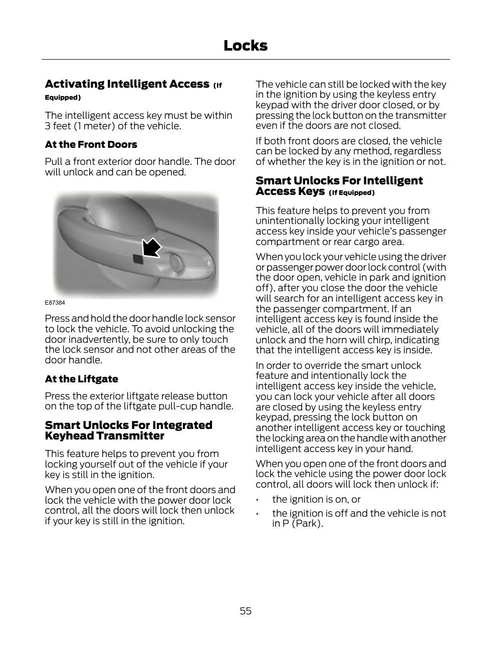 Locks | FORD 2013 Escape v.1 User Manual | Page 55 / 423