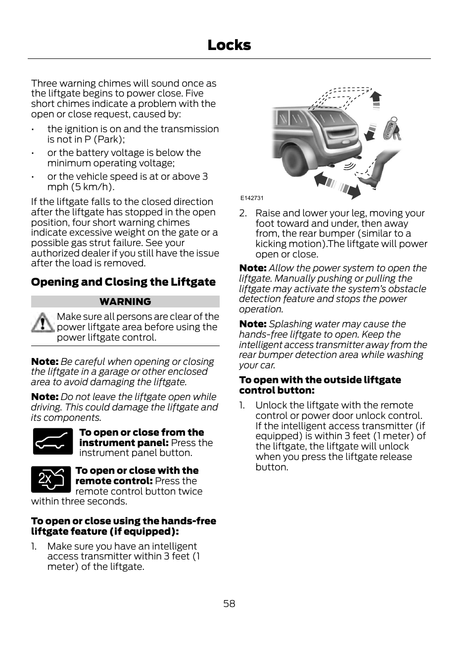 Locks | FORD 2013 Escape v.1 User Manual | Page 58 / 423