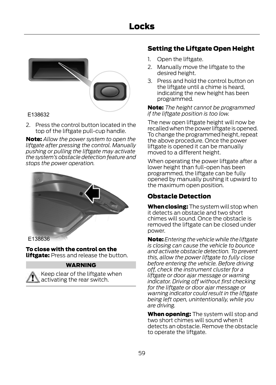 Locks | FORD 2013 Escape v.1 User Manual | Page 59 / 423