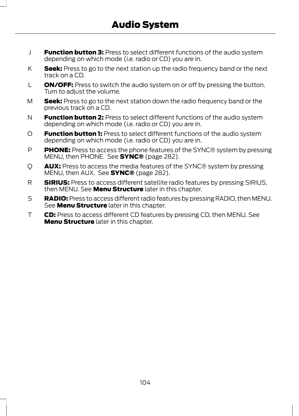 Audio system | FORD 2013 Escape v.2 User Manual | Page 107 / 432