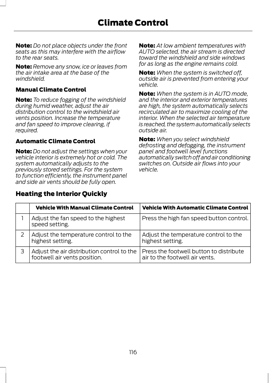 Climate control | FORD 2013 Escape v.2 User Manual | Page 119 / 432