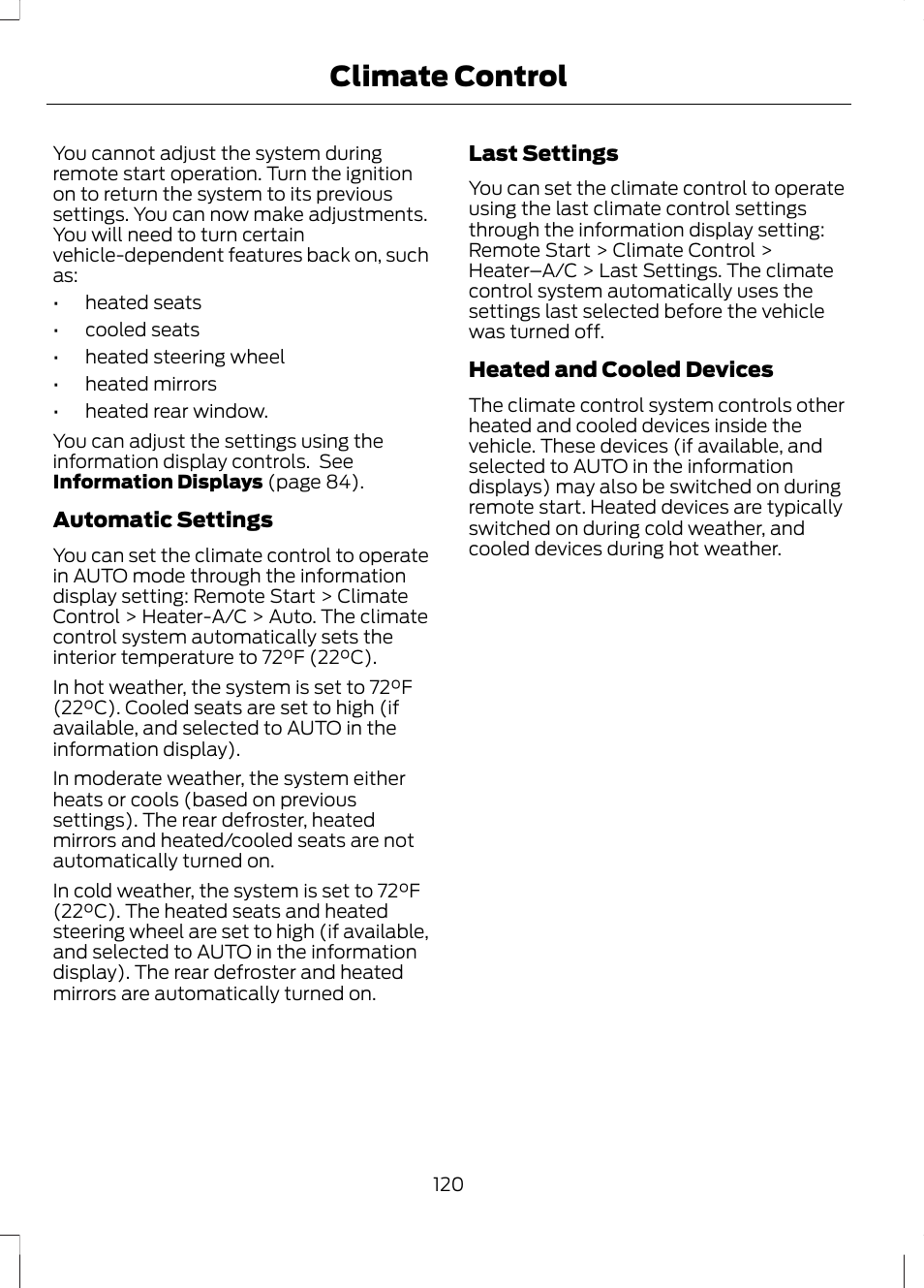 Climate control | FORD 2013 Escape v.2 User Manual | Page 123 / 432