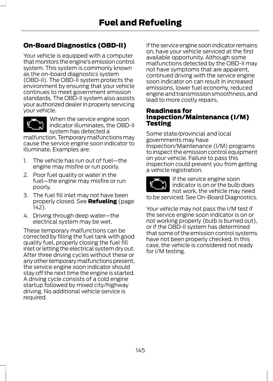 Fuel and refueling | FORD 2013 Escape v.2 User Manual | Page 148 / 432