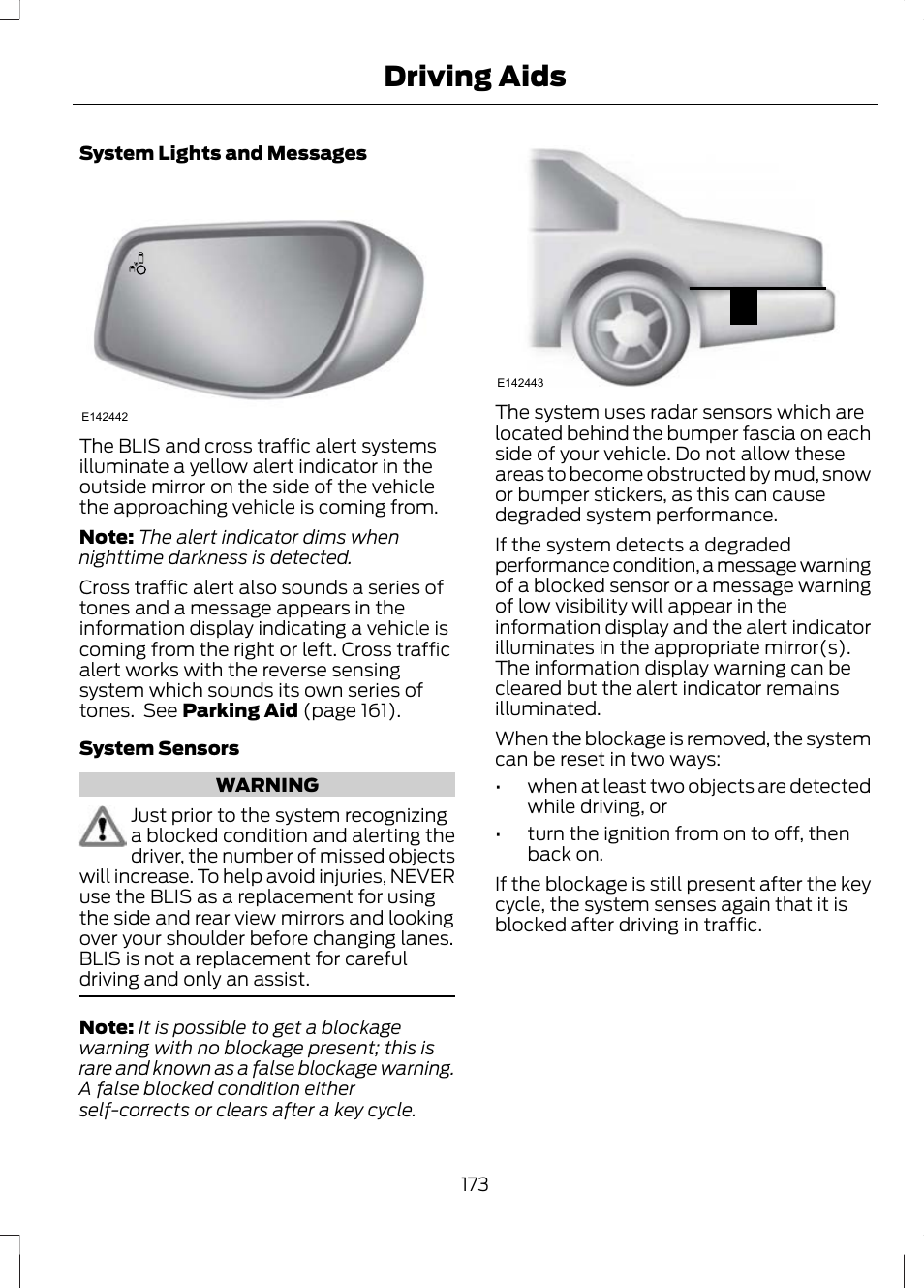 Driving aids | FORD 2013 Escape v.2 User Manual | Page 176 / 432