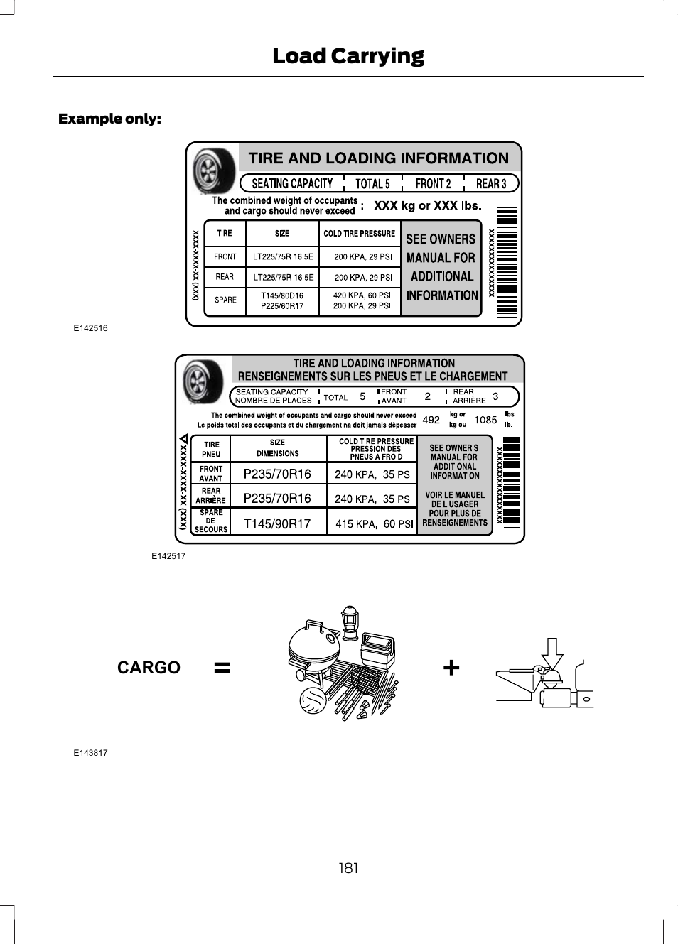 Load carrying, Cargo | FORD 2013 Escape v.2 User Manual | Page 184 / 432