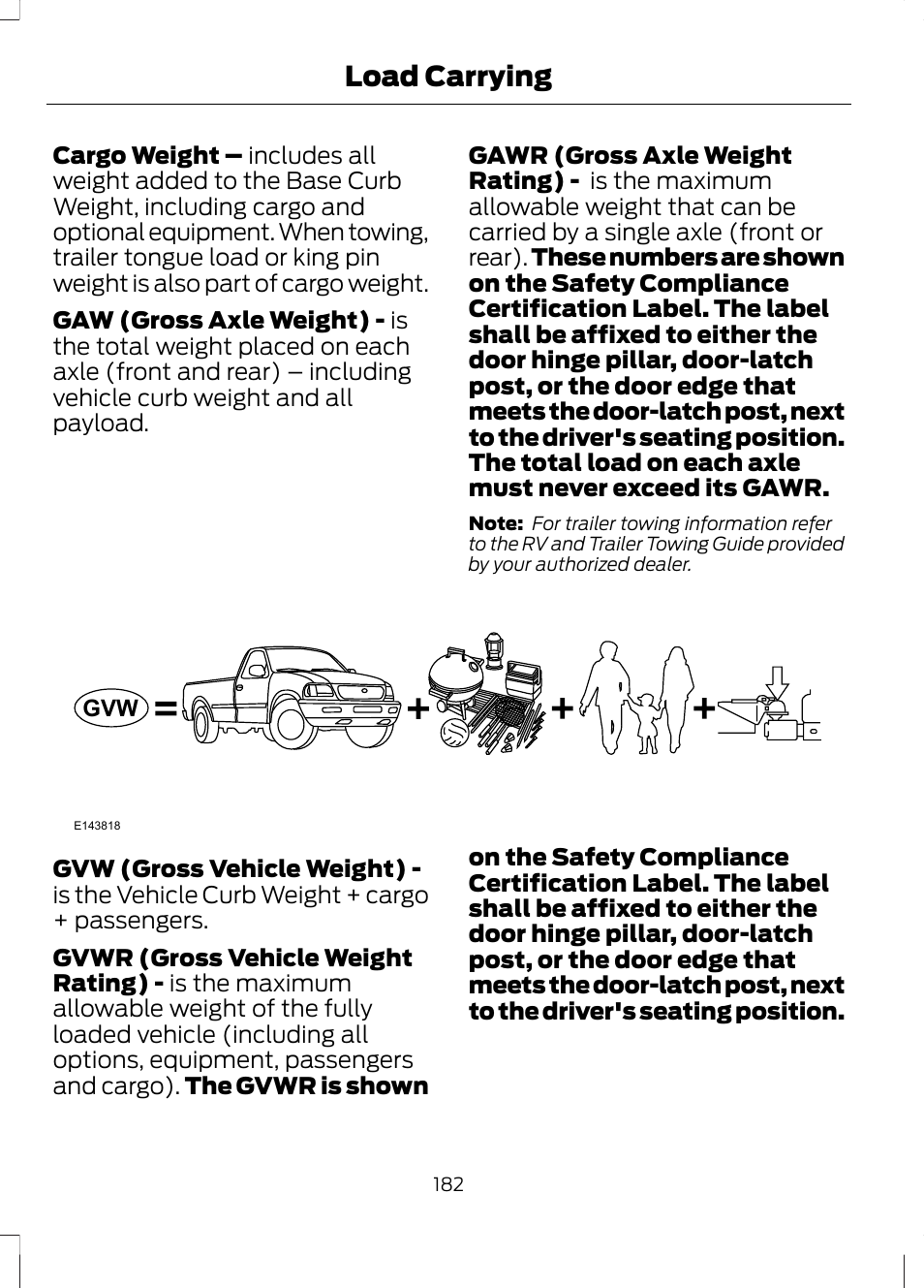 Load carrying | FORD 2013 Escape v.2 User Manual | Page 185 / 432