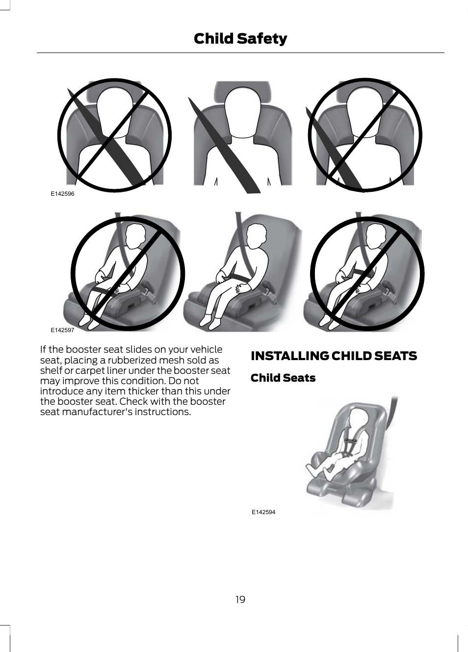 Installing child seats, Child safety | FORD 2013 Escape v.2 User Manual | Page 22 / 432