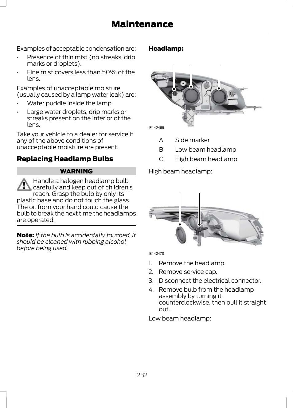 Maintenance, Ab c | FORD 2013 Escape v.2 User Manual | Page 235 / 432