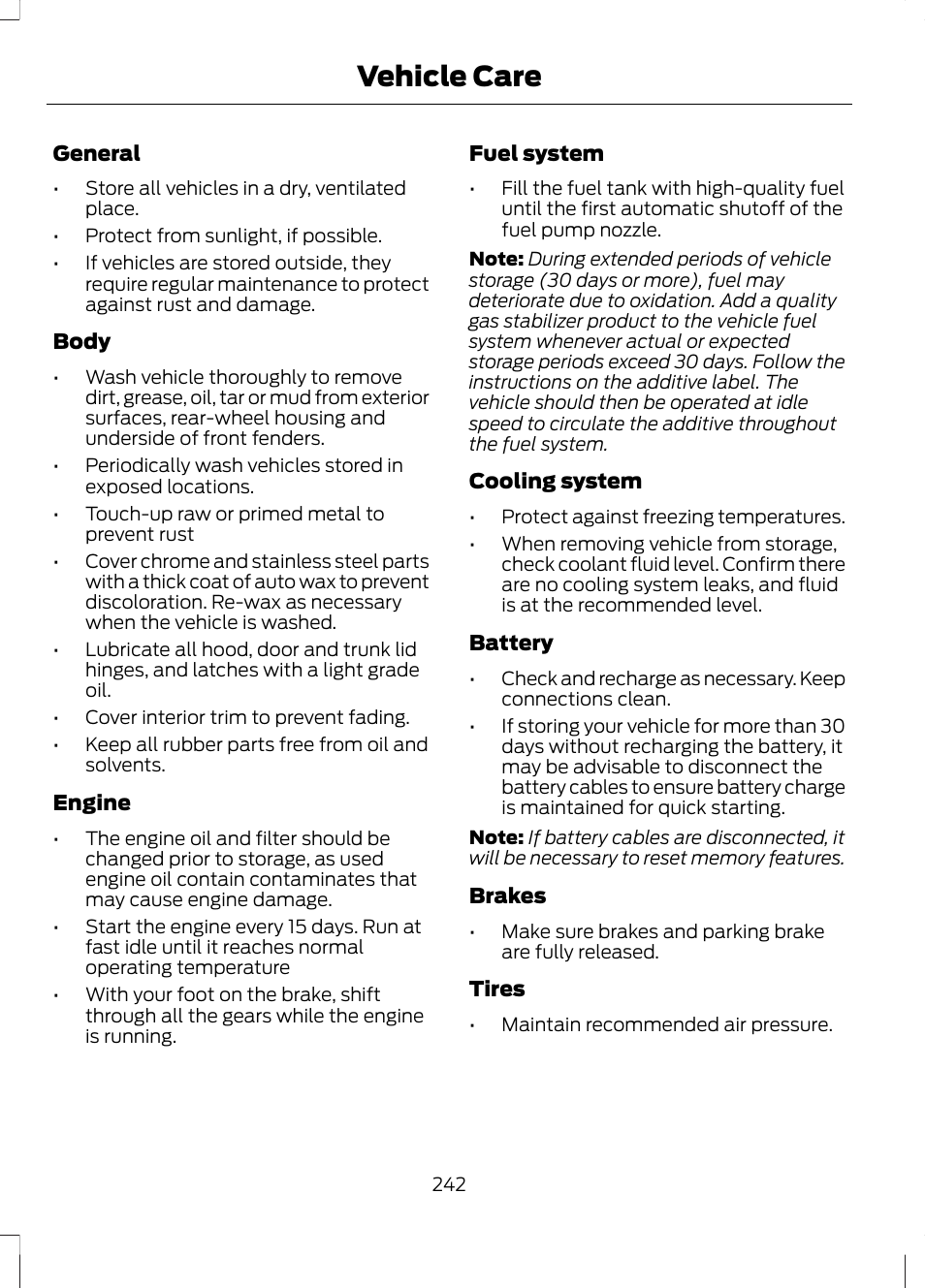 Vehicle care | FORD 2013 Escape v.2 User Manual | Page 245 / 432