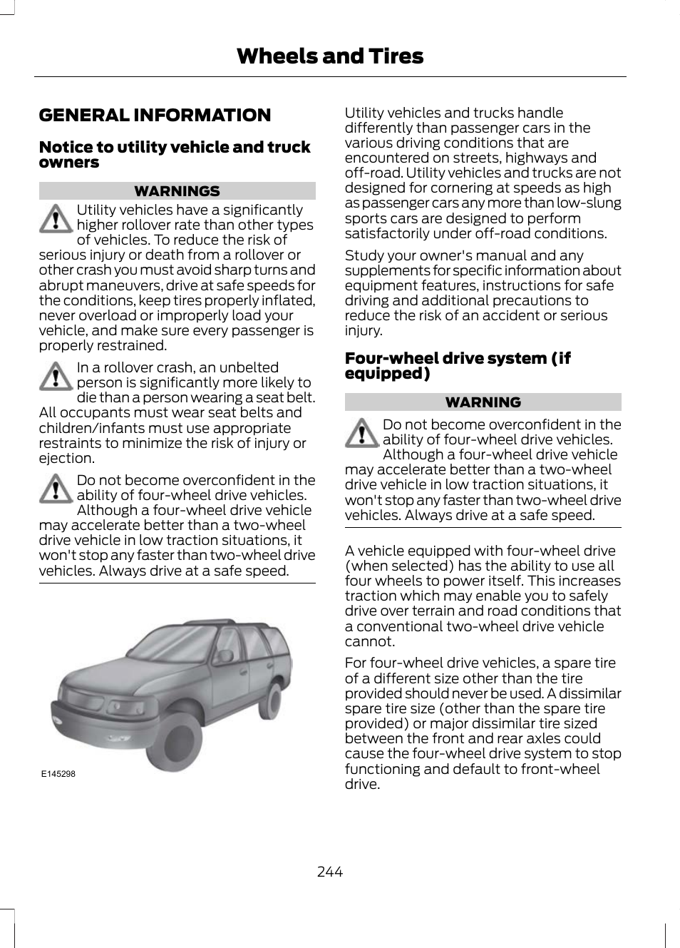 Wheels and tires, General information | FORD 2013 Escape v.2 User Manual | Page 247 / 432