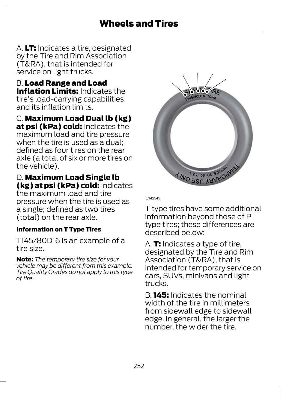 Wheels and tires | FORD 2013 Escape v.2 User Manual | Page 255 / 432