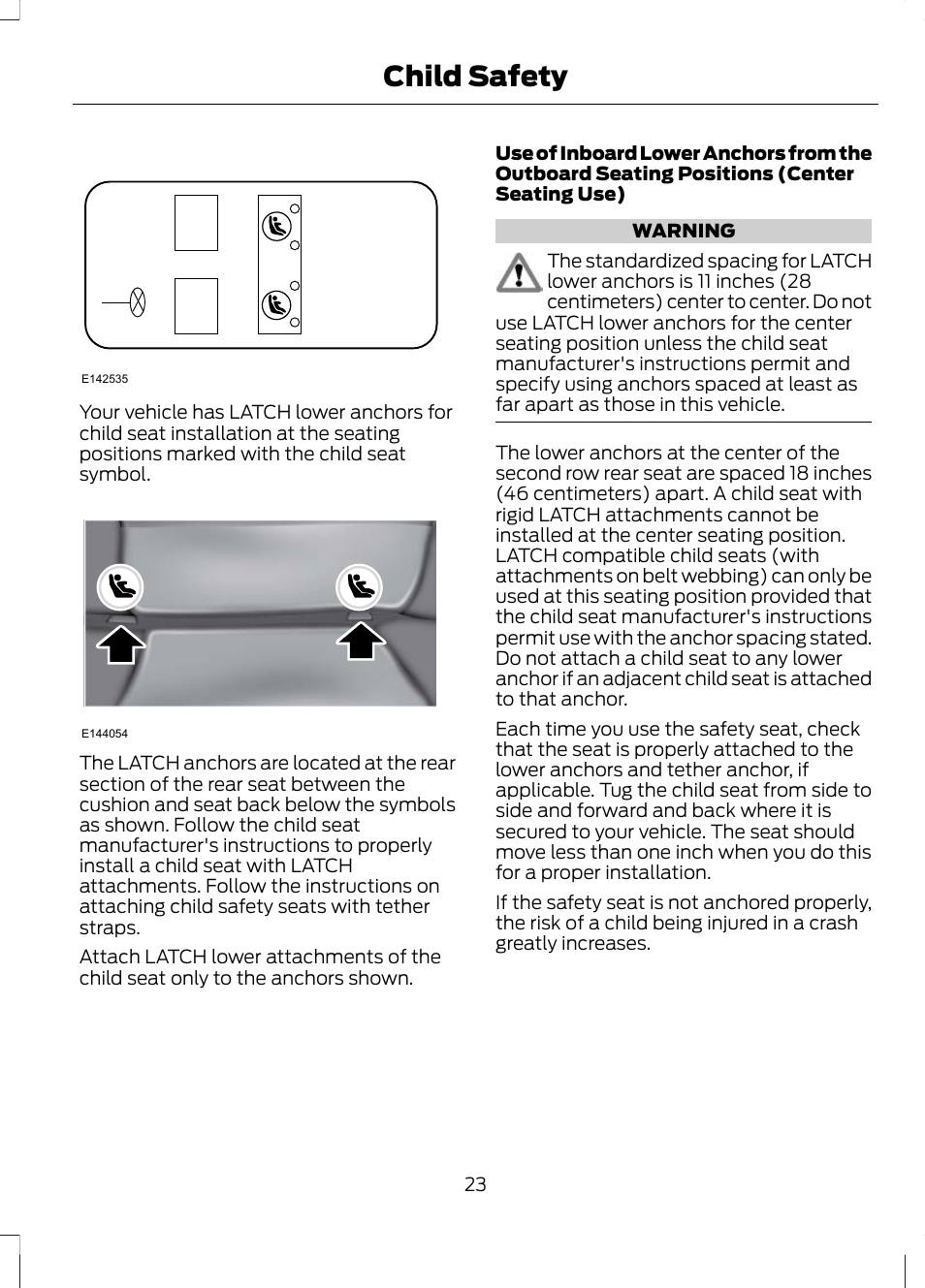 Child safety | FORD 2013 Escape v.2 User Manual | Page 26 / 432