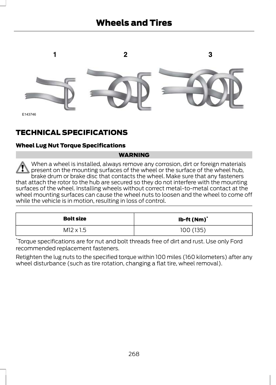 Technical specifications, Wheels and tires | FORD 2013 Escape v.2 User Manual | Page 271 / 432