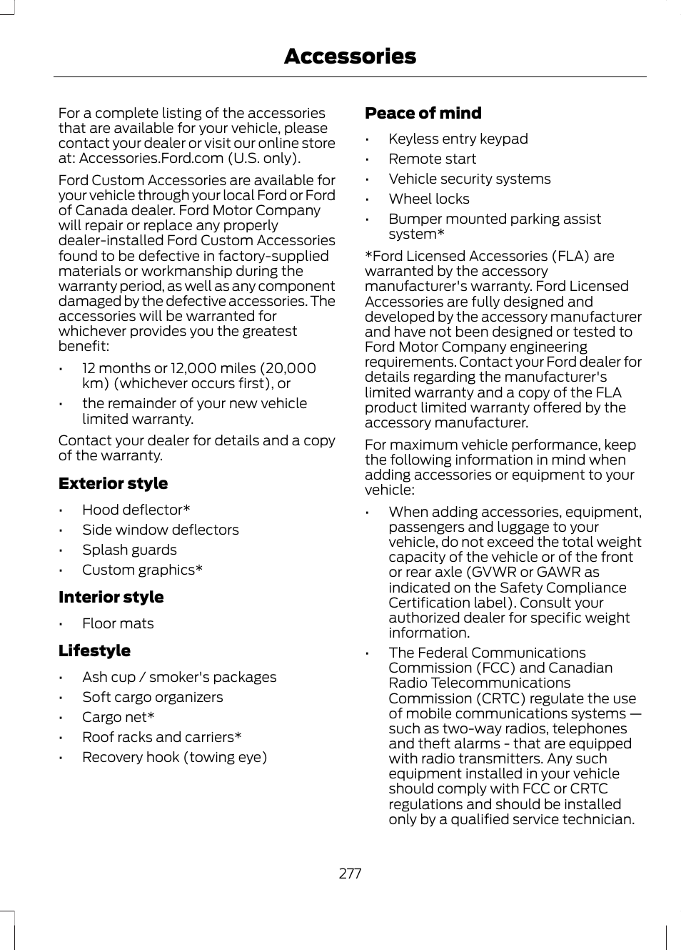 Accessories | FORD 2013 Escape v.2 User Manual | Page 280 / 432