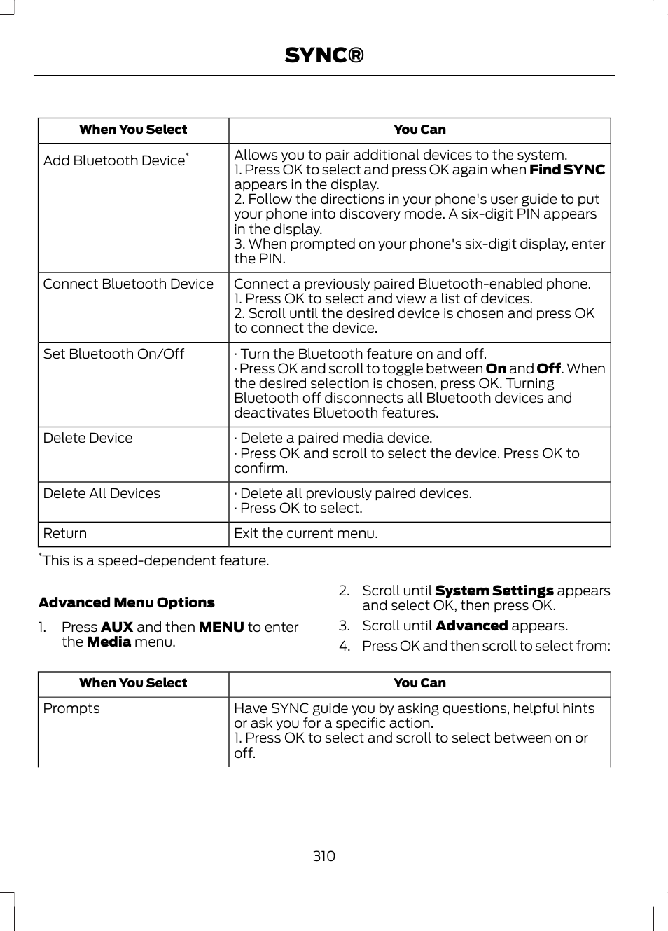 Sync | FORD 2013 Escape v.2 User Manual | Page 313 / 432