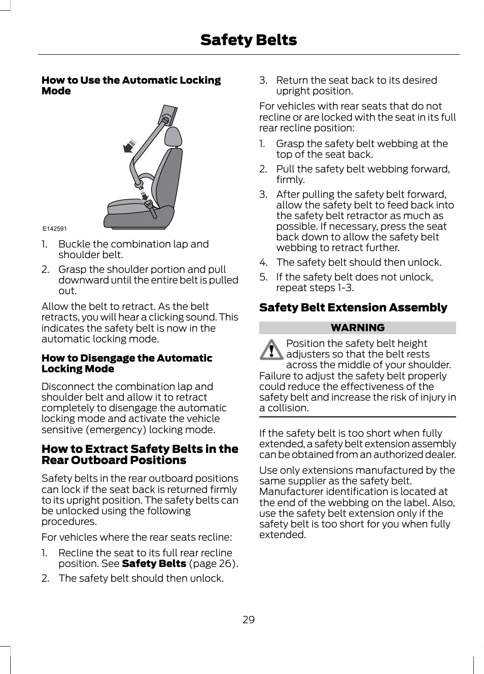 Safety belts | FORD 2013 Escape v.2 User Manual | Page 32 / 432