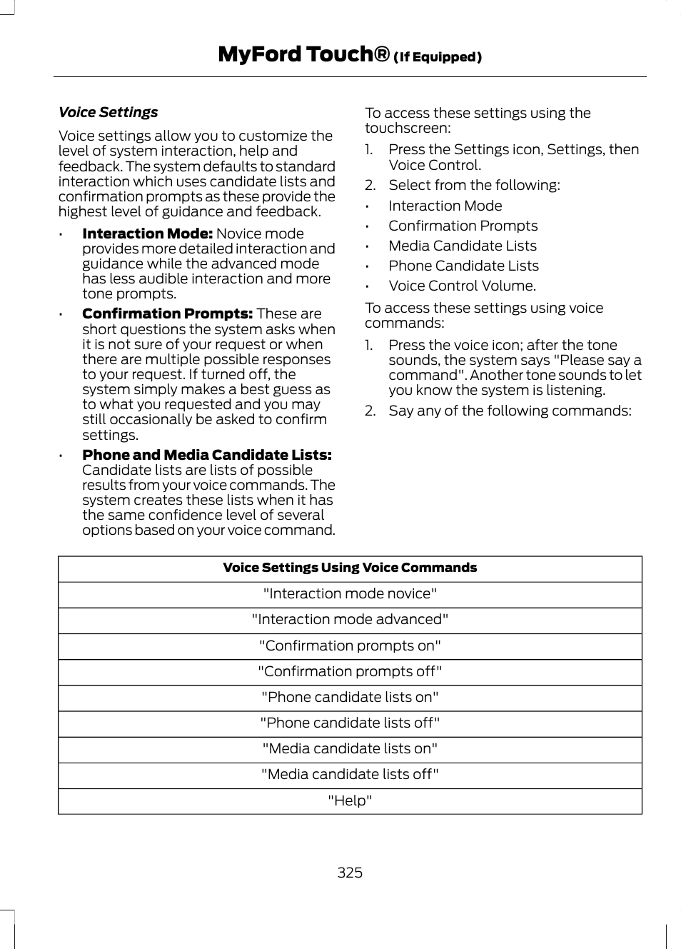 Myford touch | FORD 2013 Escape v.2 User Manual | Page 328 / 432