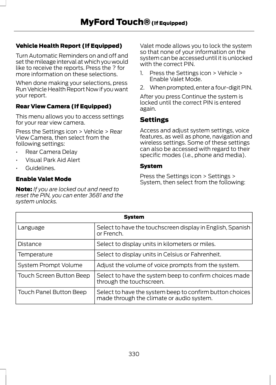 Myford touch | FORD 2013 Escape v.2 User Manual | Page 333 / 432