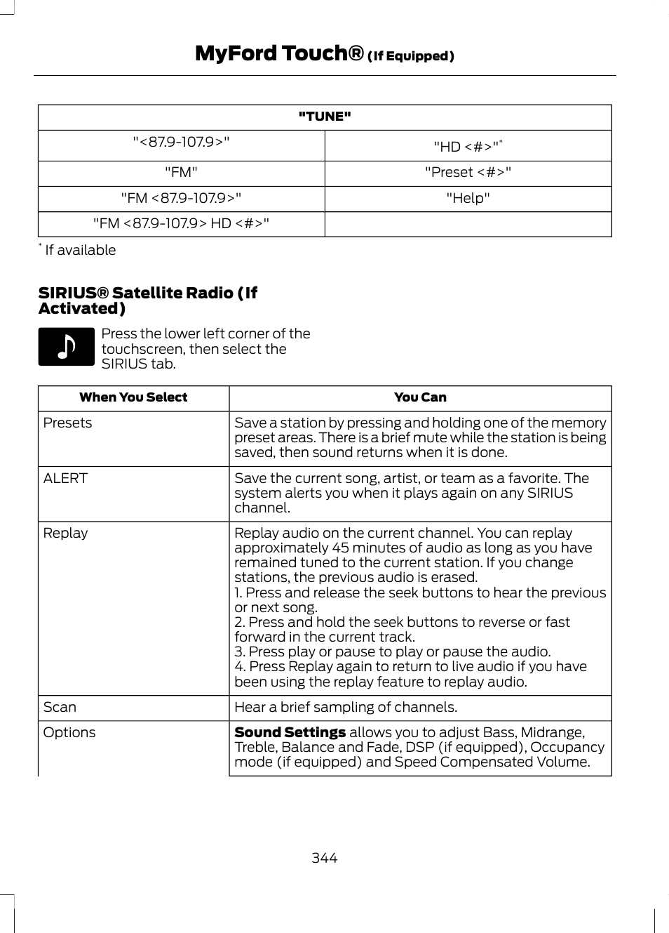 Myford touch | FORD 2013 Escape v.2 User Manual | Page 347 / 432