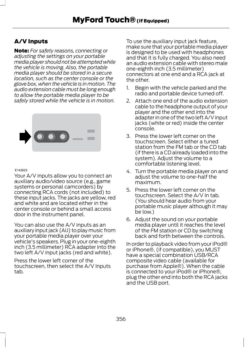 Myford touch | FORD 2013 Escape v.2 User Manual | Page 359 / 432