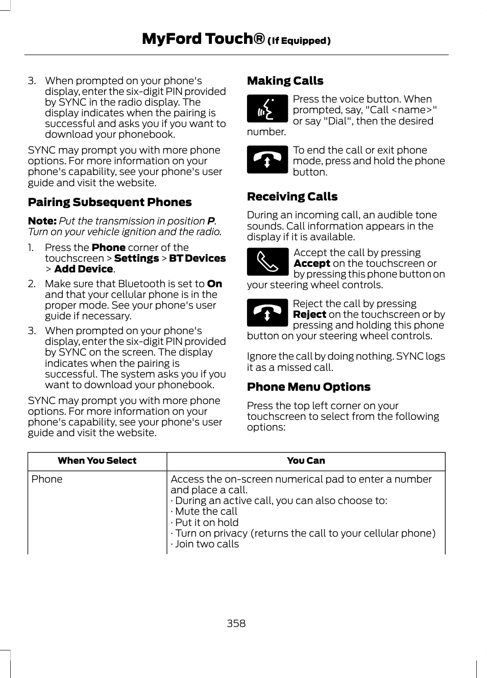 Myford touch | FORD 2013 Escape v.2 User Manual | Page 361 / 432