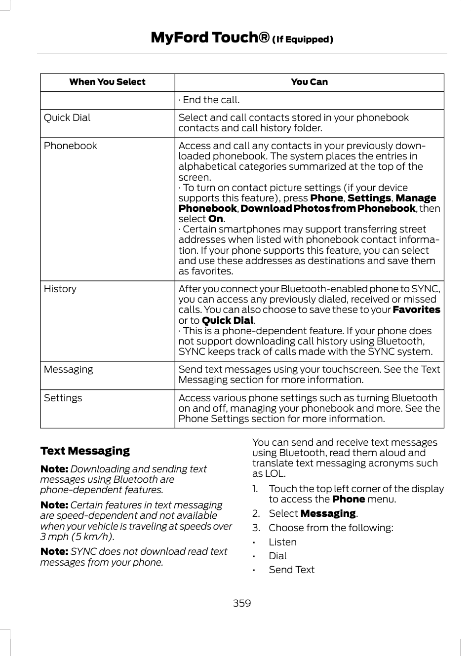 Myford touch | FORD 2013 Escape v.2 User Manual | Page 362 / 432