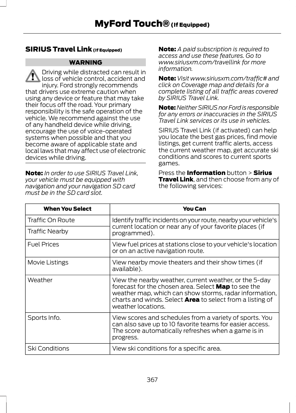 Myford touch | FORD 2013 Escape v.2 User Manual | Page 370 / 432