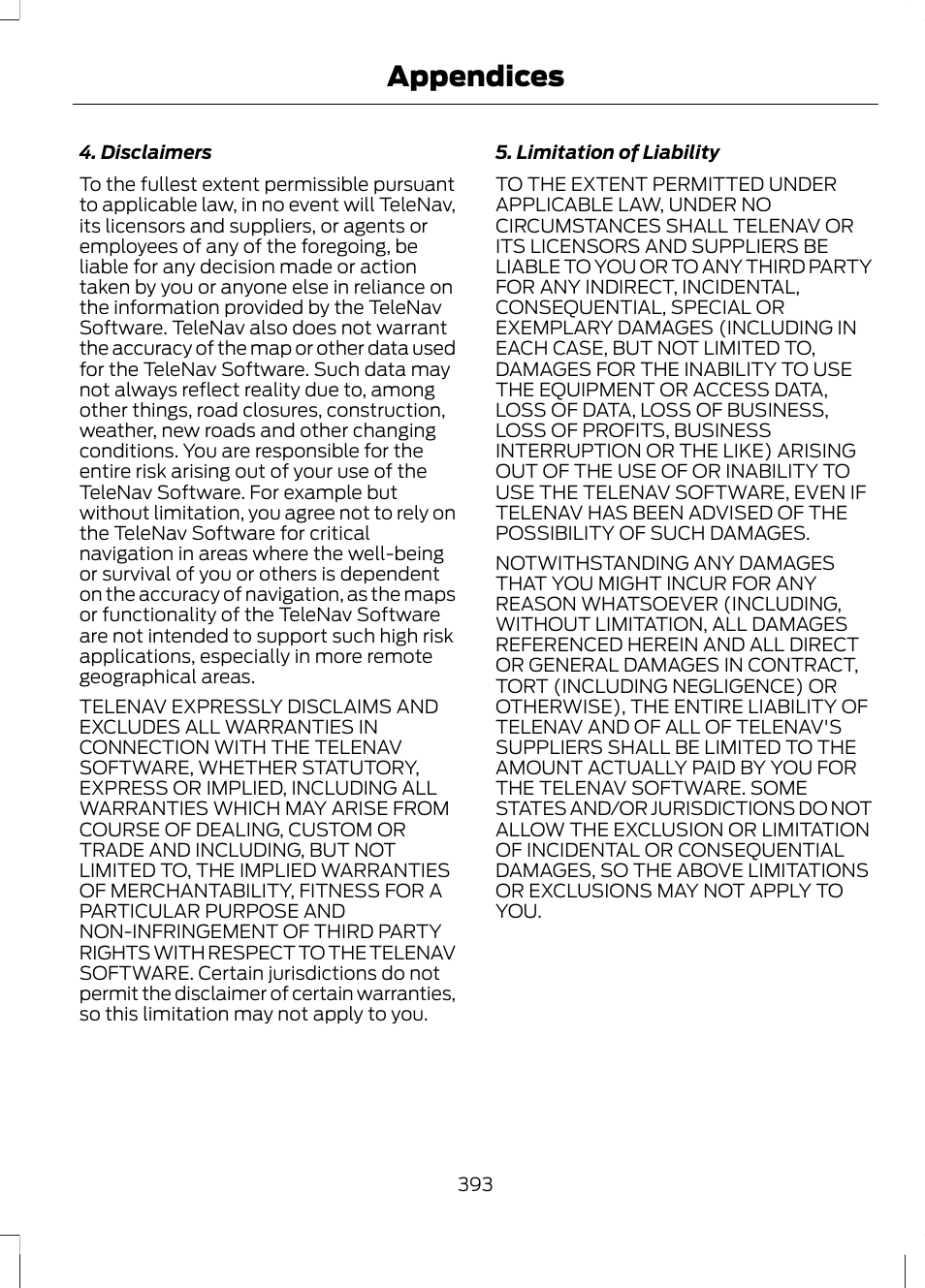 Appendices | FORD 2013 Escape v.2 User Manual | Page 396 / 432