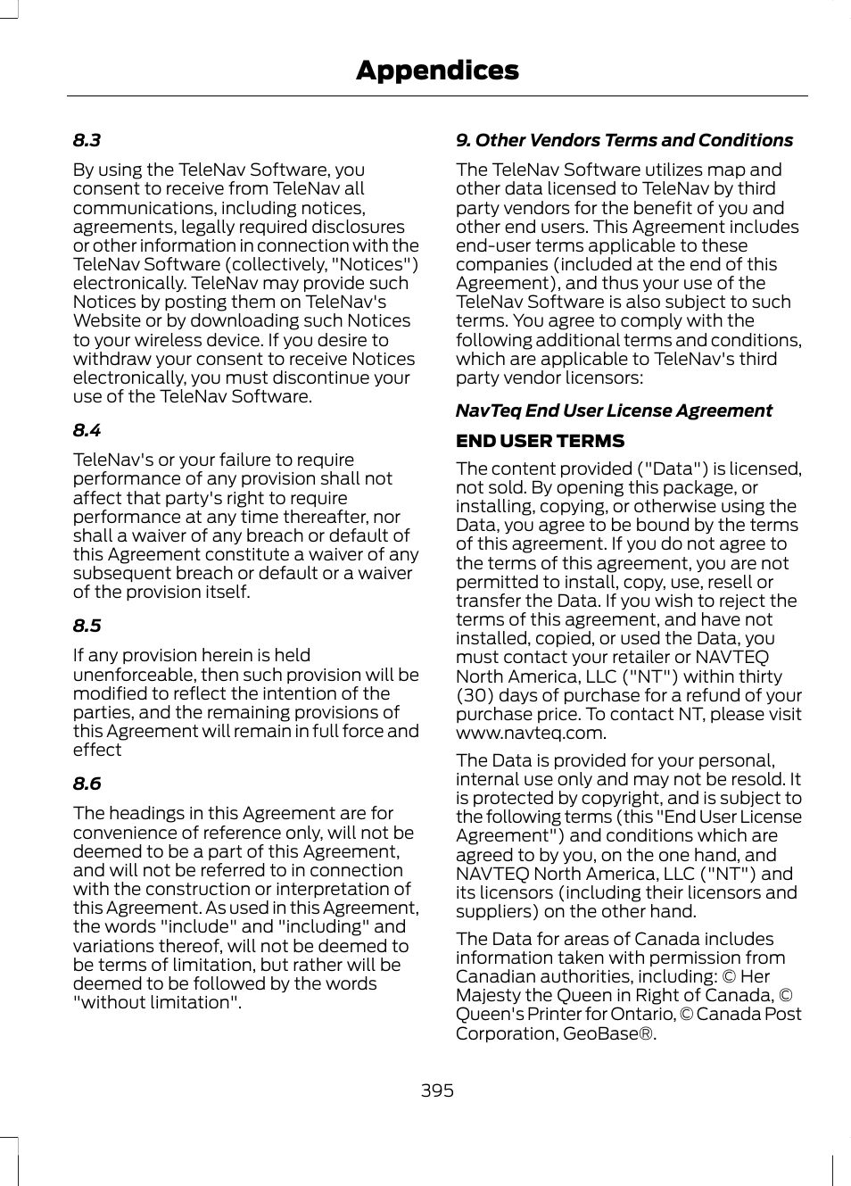 Appendices | FORD 2013 Escape v.2 User Manual | Page 398 / 432