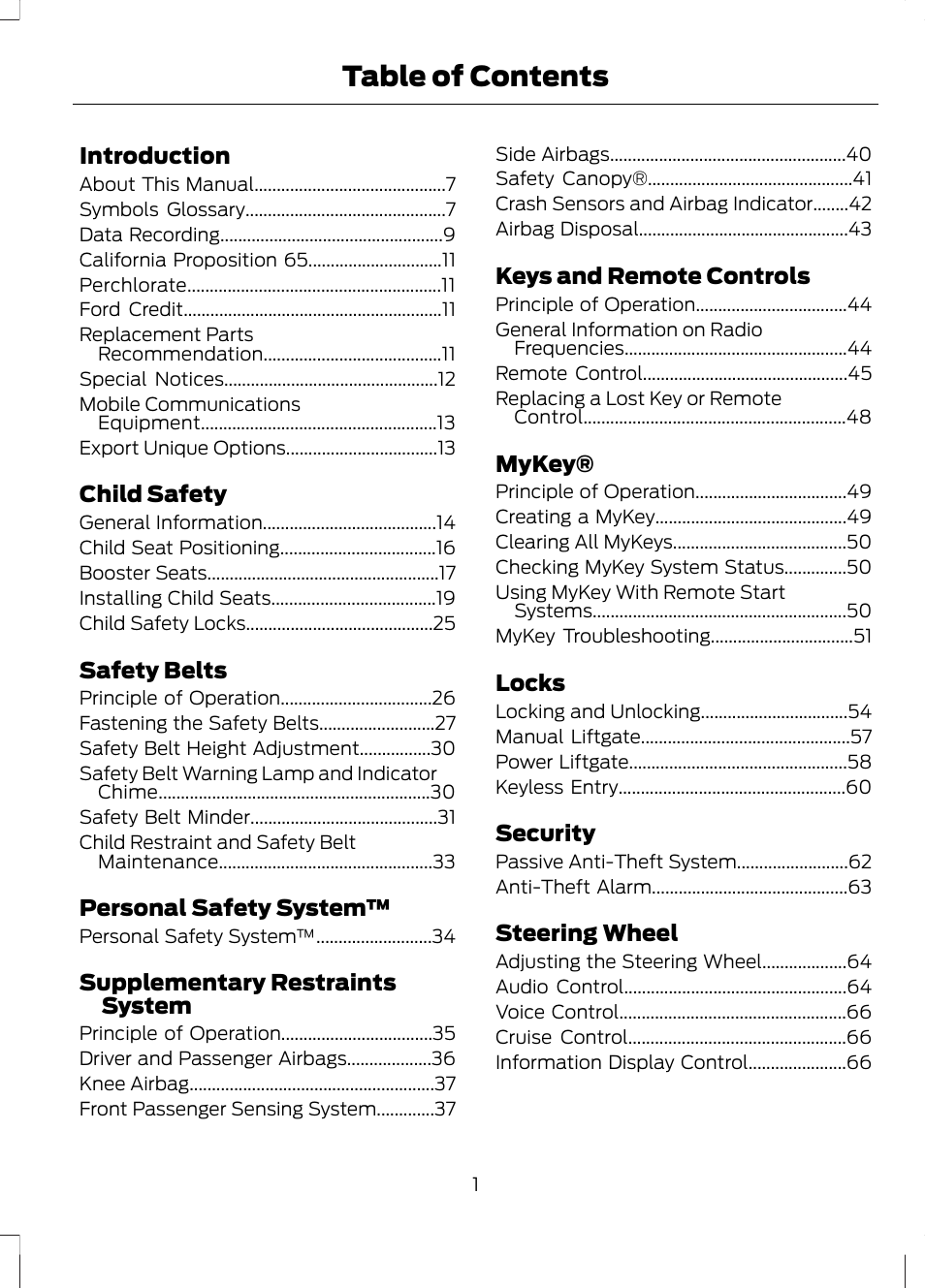 FORD 2013 Escape v.2 User Manual | Page 4 / 432