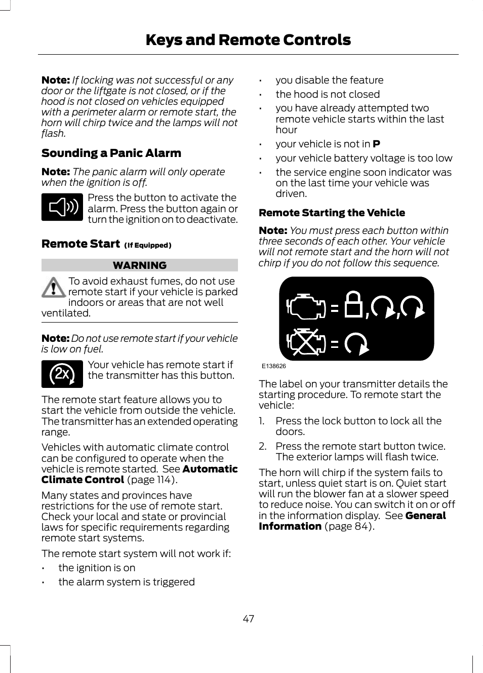 Keys and remote controls | FORD 2013 Escape v.2 User Manual | Page 50 / 432