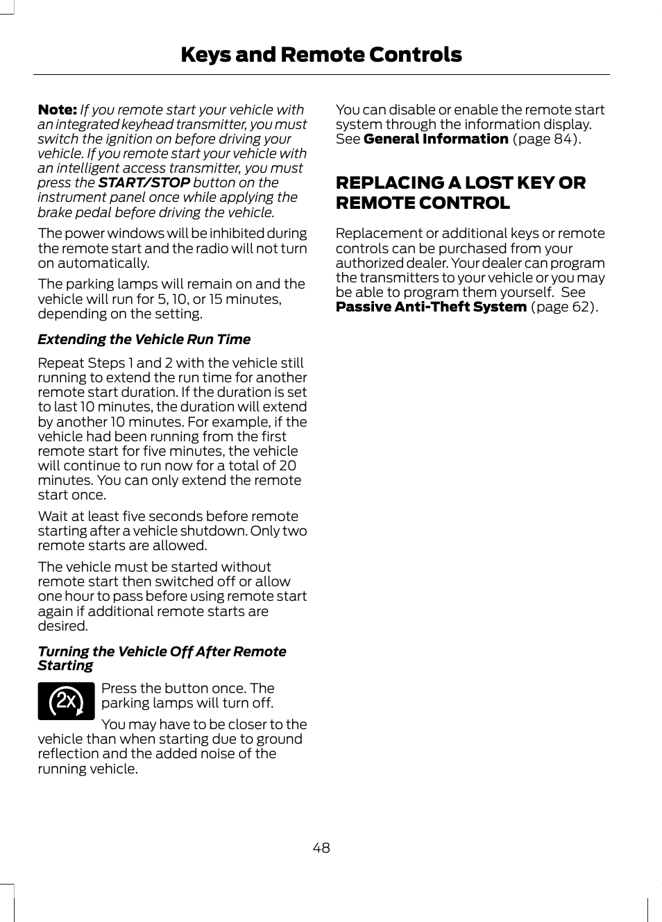 Replacing a lost key or remote control, Replacing a lost key or remote, Control | Keys and remote controls | FORD 2013 Escape v.2 User Manual | Page 51 / 432