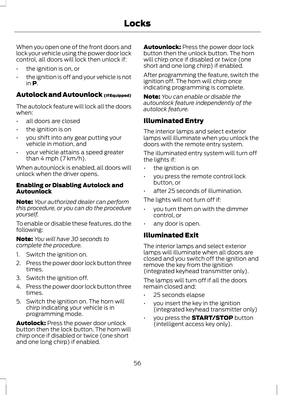 Locks | FORD 2013 Escape v.2 User Manual | Page 59 / 432