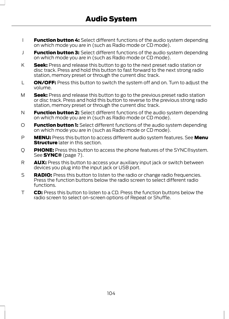 Audio system | FORD 2013 Escape v.3 User Manual | Page 107 / 434
