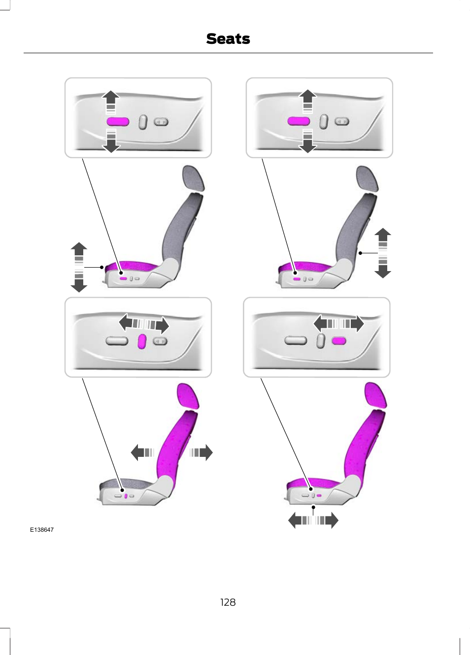 Seats | FORD 2013 Escape v.3 User Manual | Page 131 / 434