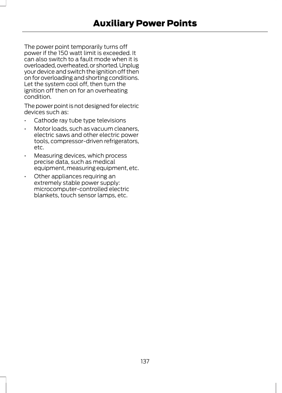 Auxiliary power points | FORD 2013 Escape v.3 User Manual | Page 140 / 434