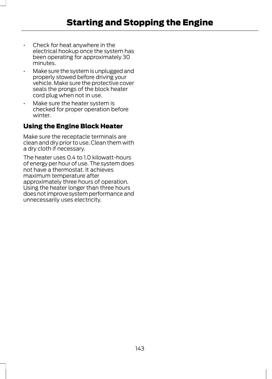 Starting and stopping the engine | FORD 2013 Escape v.3 User Manual | Page 146 / 434